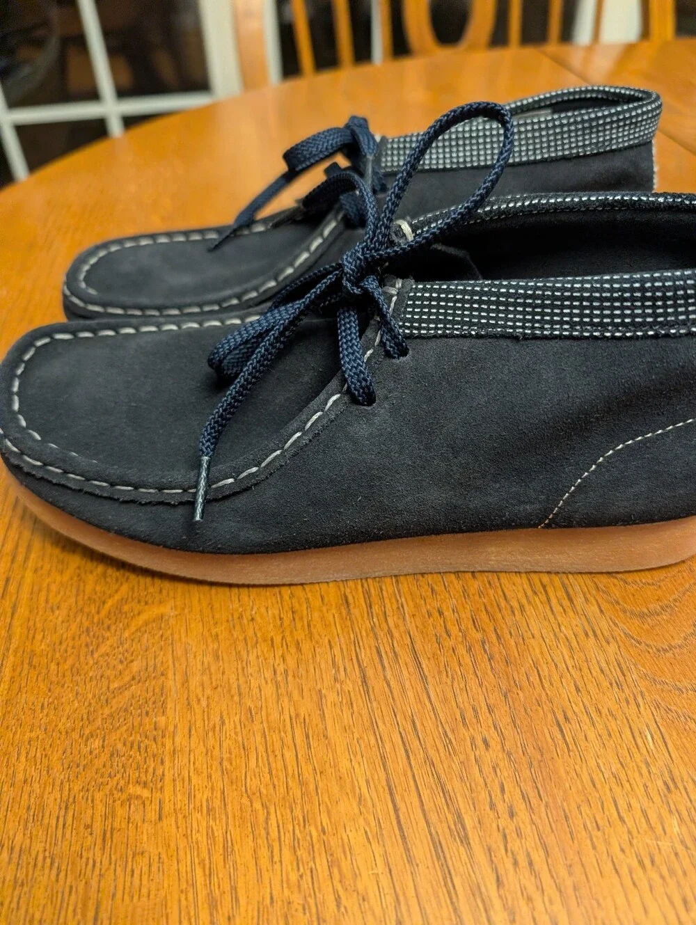 Clarks Kids Navy Suede Chukka Wallabee Boots Sz 6 W/EU 39.
